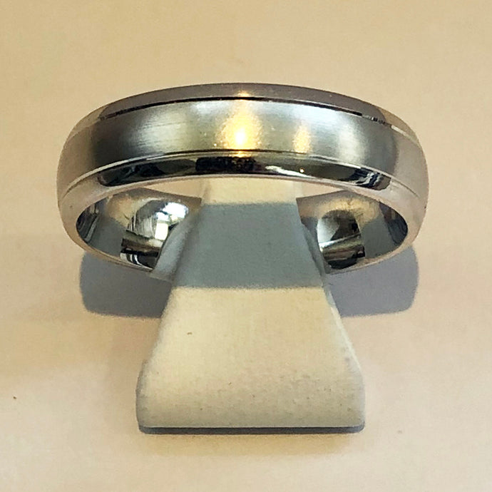 White Gold Mens Wedding Band Ring