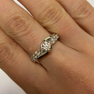 One Carat Diamond Designer White Gold Ring - Product Code - G652