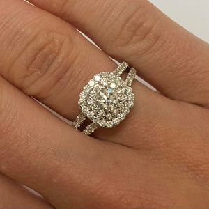 White Gold Hallmarked Diamond Designer Ring - Product Code - G503