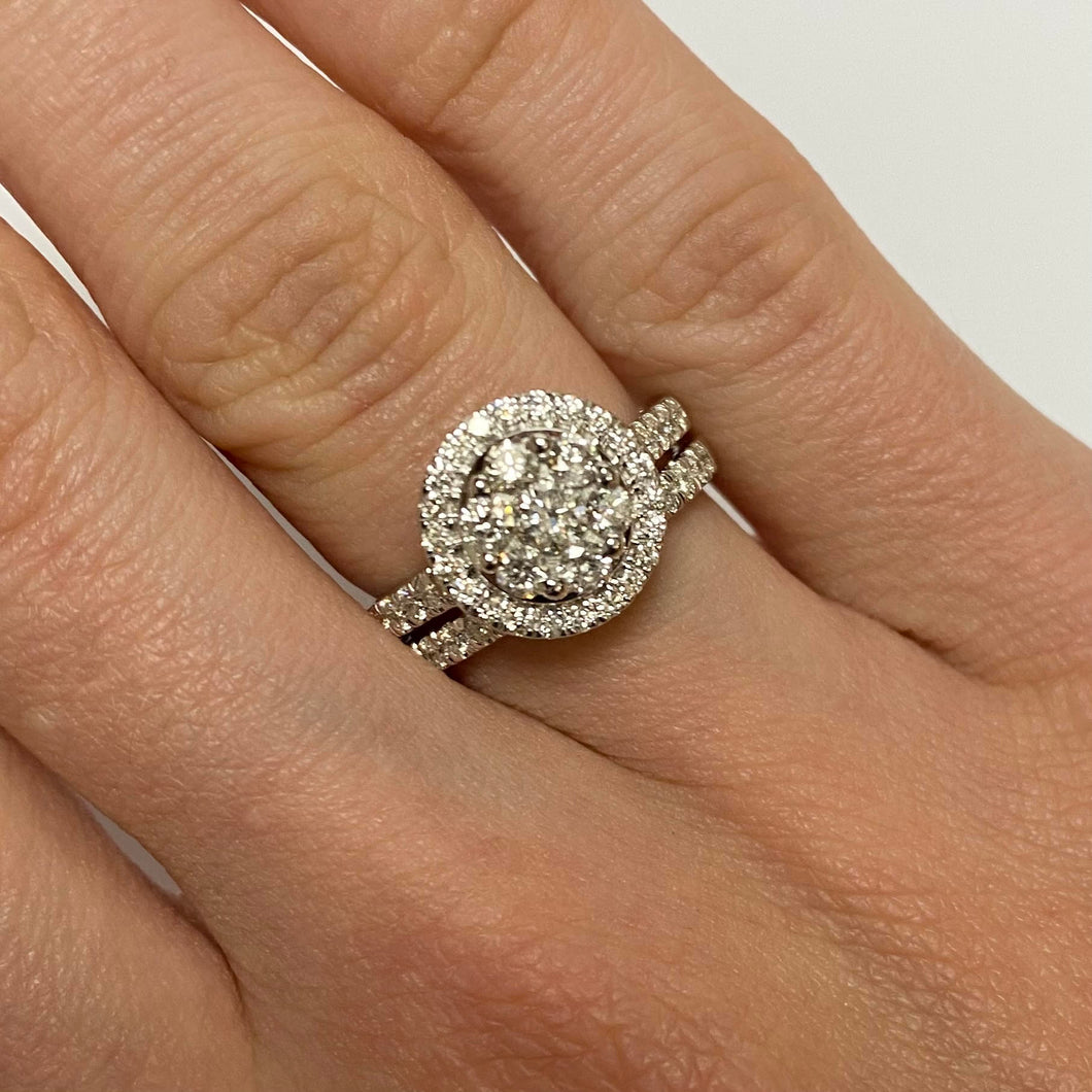 White Gold Diamond Engagement & Wedding Set - Product Code - G659