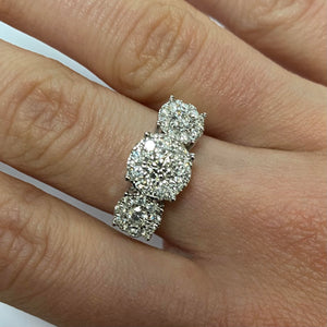 White Gold Diamond Trilogy Style Ring - Product Code - G647