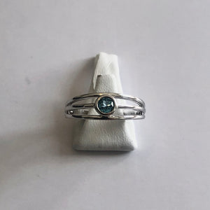 White Gold Hallmarked Blue Topaz Ring - Product Code - AA93