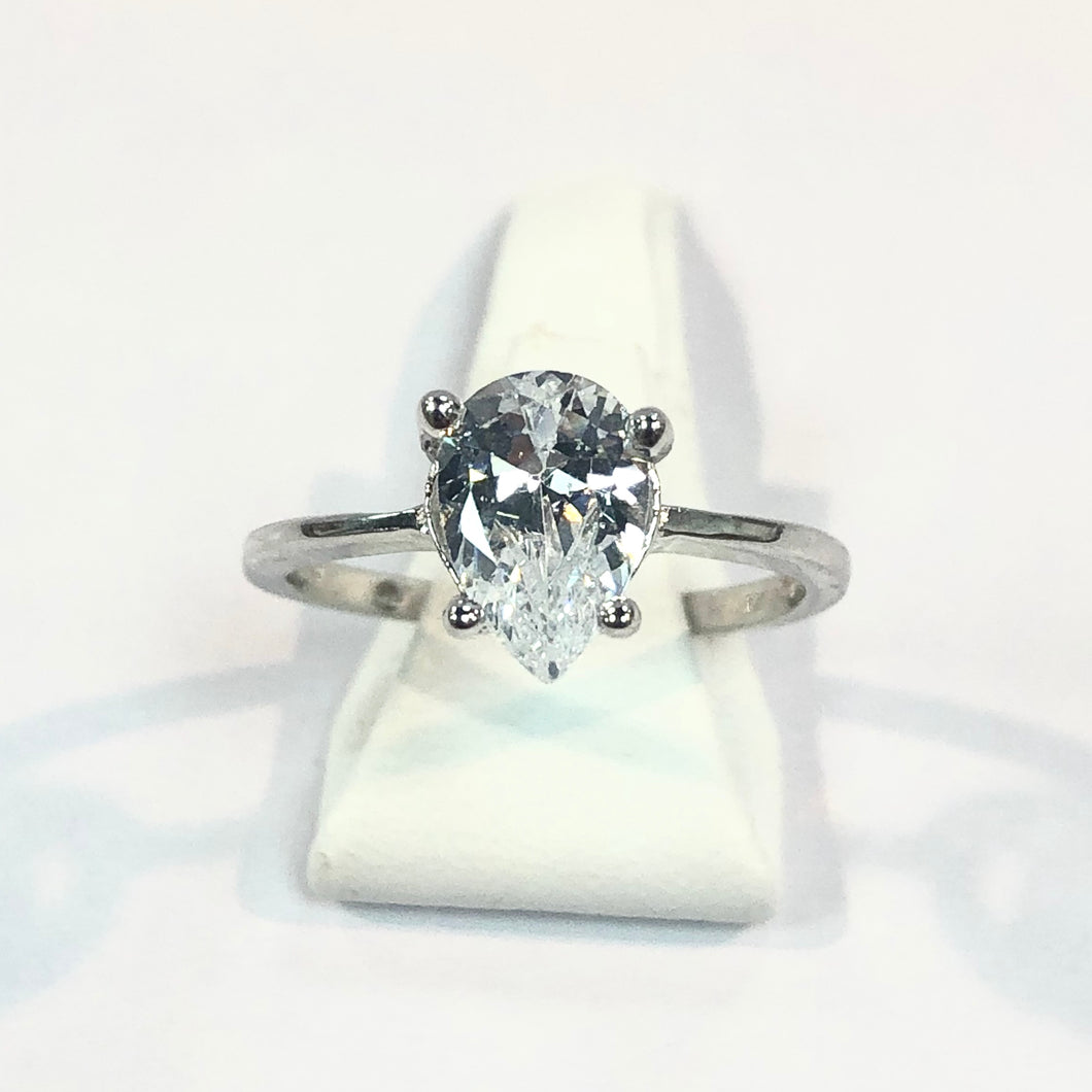 White Gold Cubic Zirconia Ring - Product Code - VX34