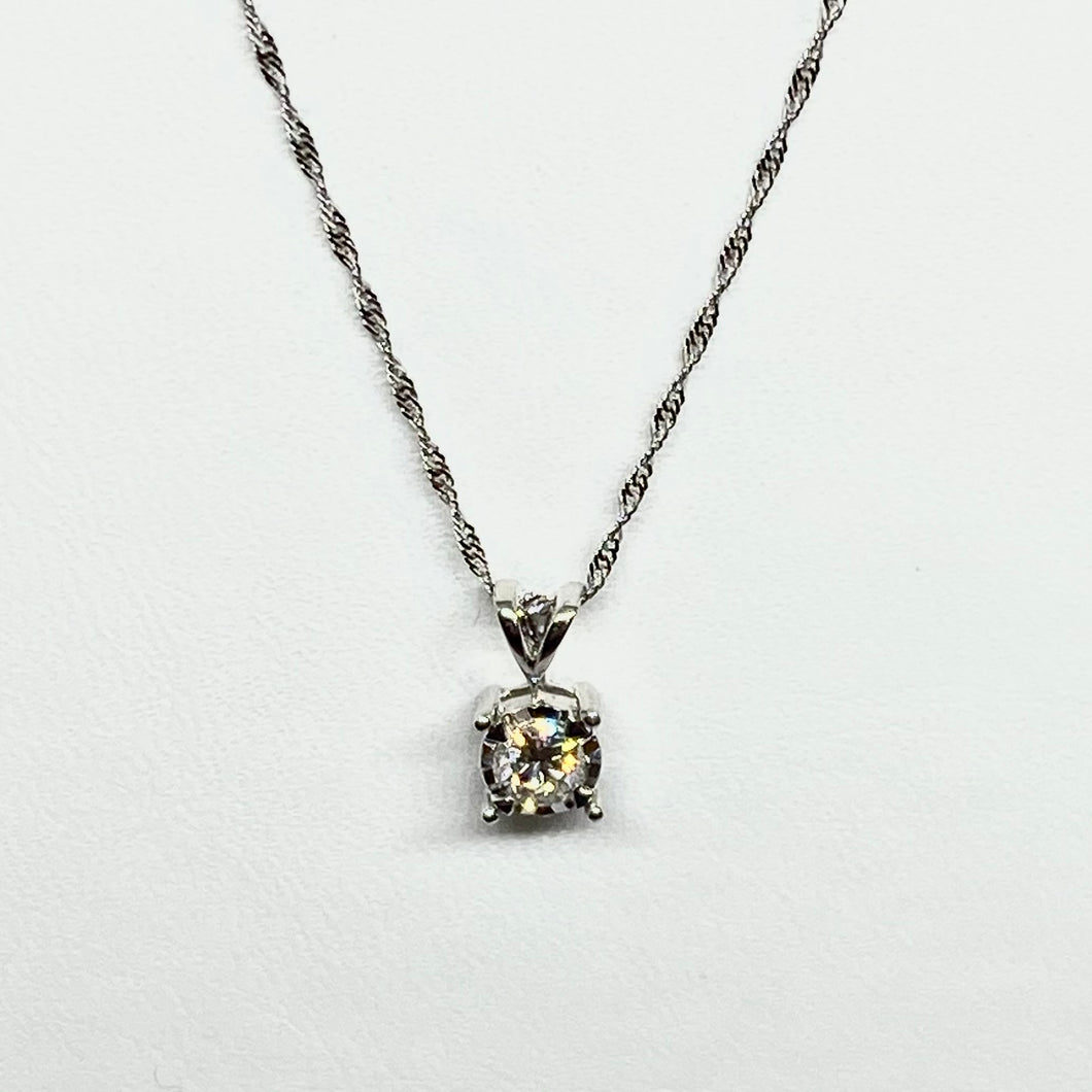 White Gold Hallmarked Diamond Pendant - Product Code - G525