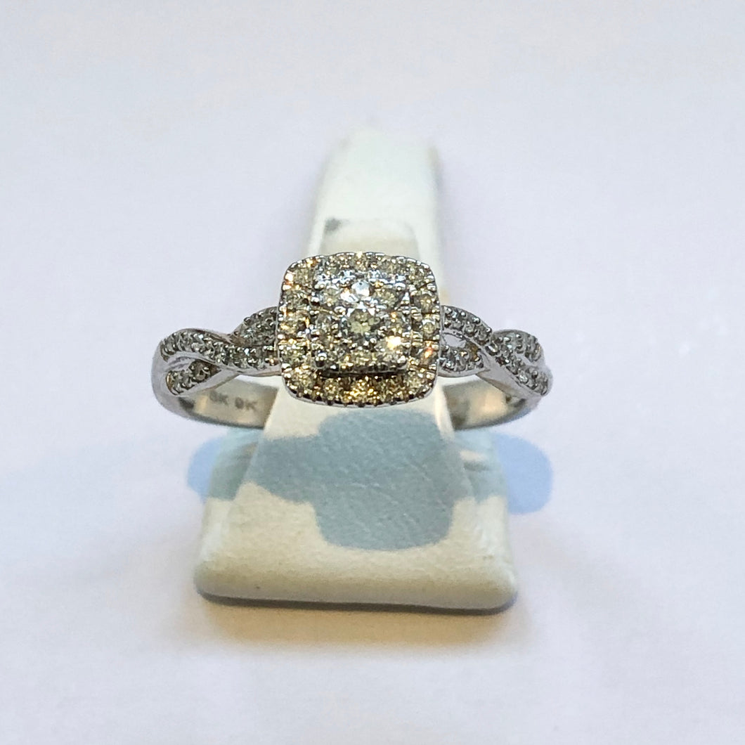 White Gold Hallmarked Diamond Ring - Product Code - G502