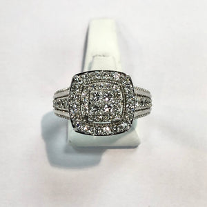 White Gold Hallmarked Diamond Ring - Product Code - G517