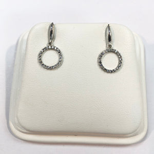 White Gold Hallmarked Stone Set Drop Earrings Product Code - J590