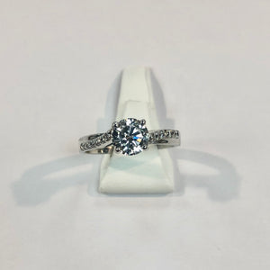 White Gold Hallmarked Cubic Zirconia Ring - Product Code - A10