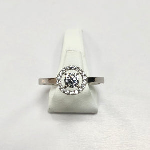 White Gold Hallmarked Stone Set Ring - Product Code - C675