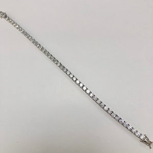 White Gold Hallmarked Stone Set Tennis Bracelet - Product Code - VX132