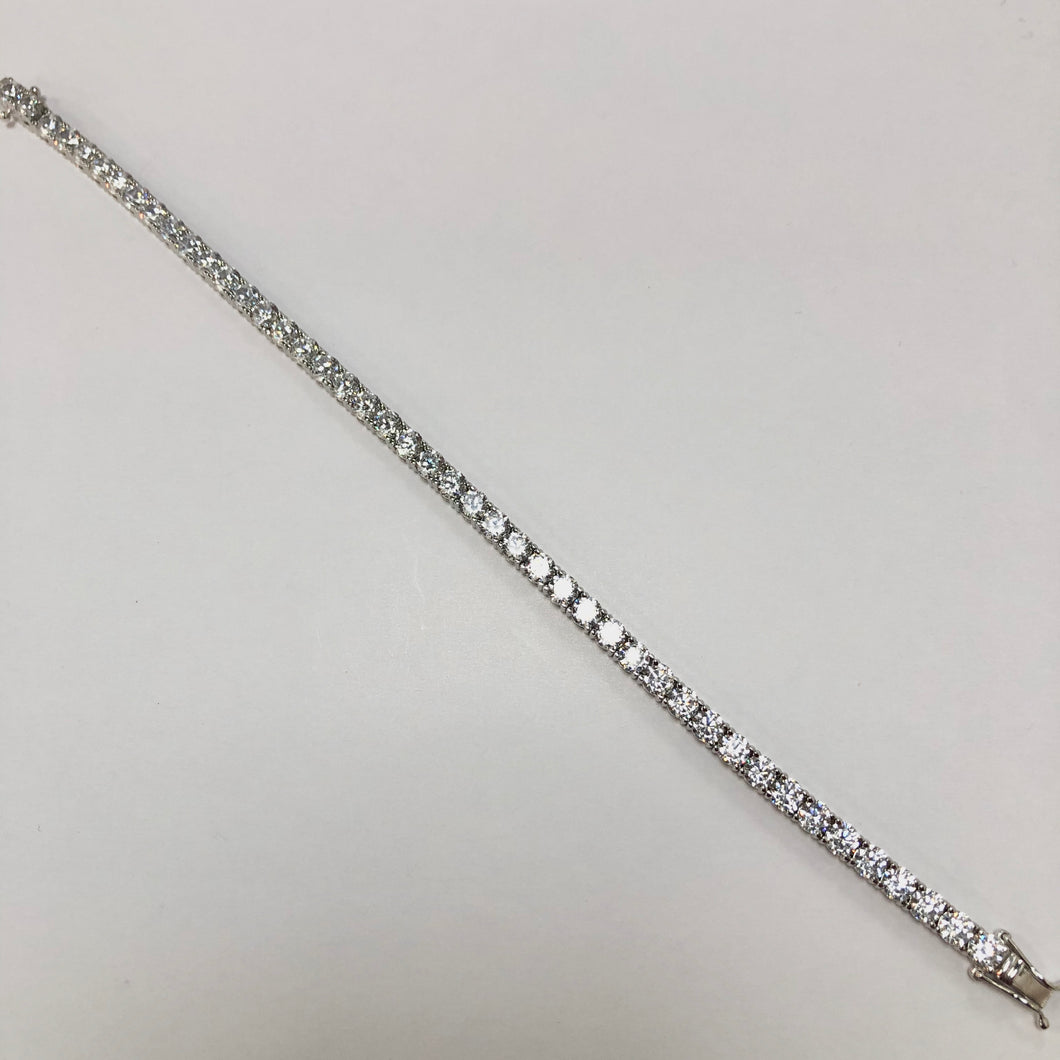 White Gold Hallmarked Stone Set Tennis Bracelet - Product Code - VX132