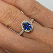 Load image into Gallery viewer, Sapphire &amp; Diamond White Gold Ring - Product Code - B443

