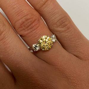 White Gold Yellow & White Cubic Zirconia Ring - Product Code - H110