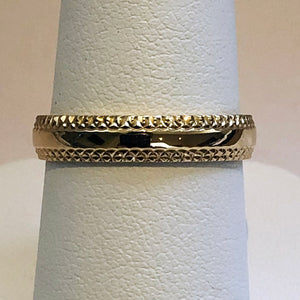 Yellow Gold Designer Wedding Band Ring