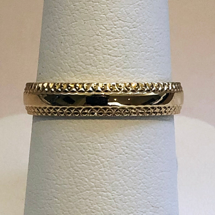 Yellow Gold Designer Wedding Band Ring