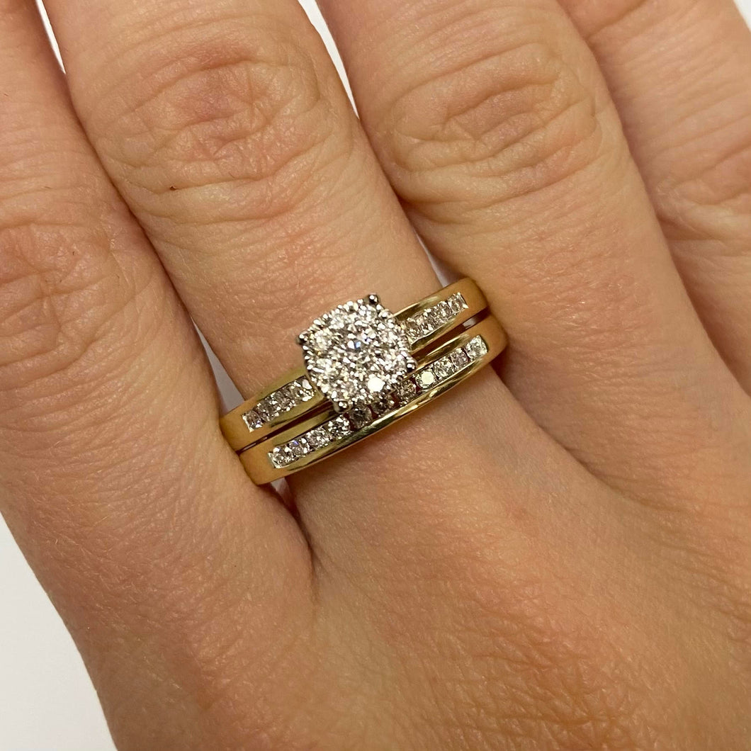 Diamond White Gold Bridal Set - Engagement And Wedding Ring Combo - Product Code - G651