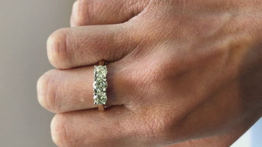 Diamond Yellow Gold Trilogy Three Stone Ring Video
