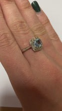 Load and play video in Gallery viewer, Aquamarine &amp; Diamond White Gold Ring - Product Code - E588

