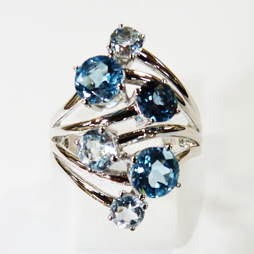 Blue Topaz and silver ring