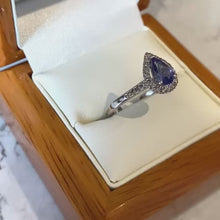 Load and play video in Gallery viewer, Pear Tanzanite &amp; Diamond Ring - E606
