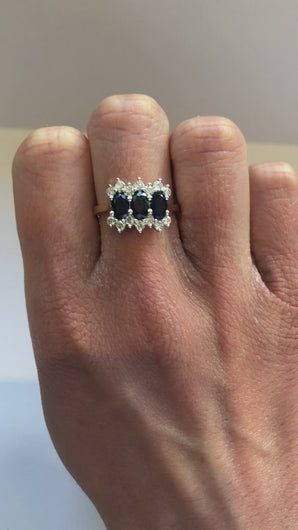 Diamond and Oval Sapphire Yellow Gold Ring Video