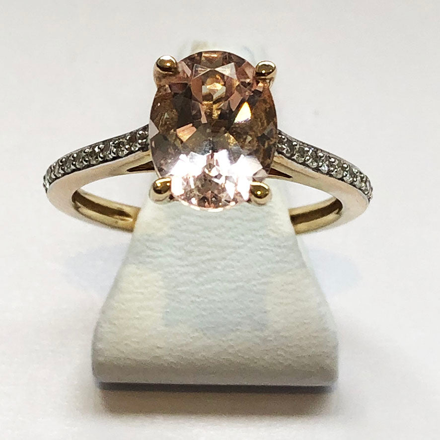Diamond and Morganite White Gold Ring