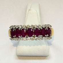 Load image into Gallery viewer, Diamond and Ruby Yellow Gold Band Ring
