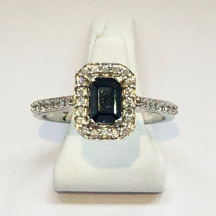 Diamond and Sapphire White Gold Ring