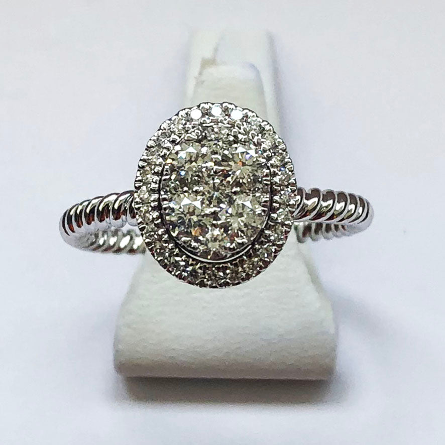 Diamond White Gold Oval Ring