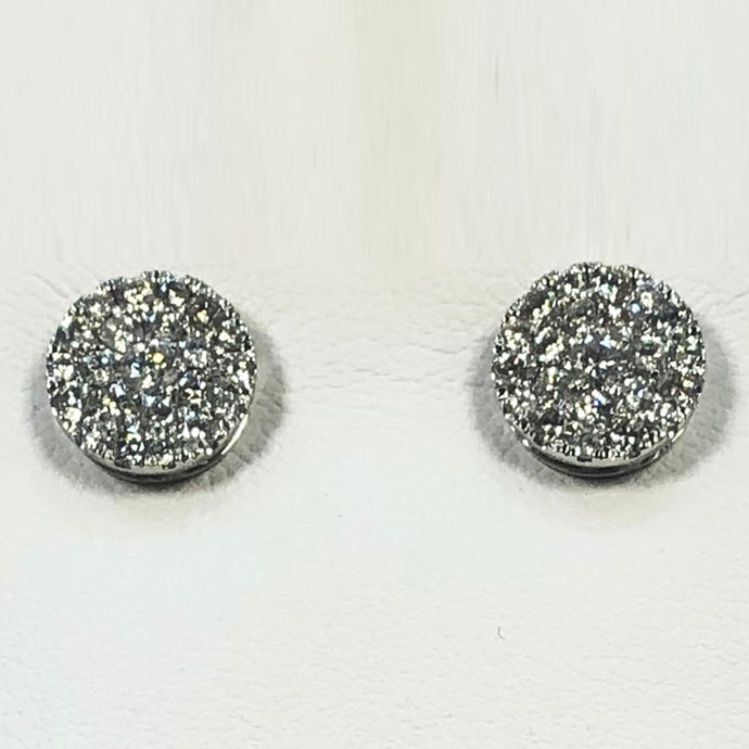 Diamond White Gold Cluster Earring Set
