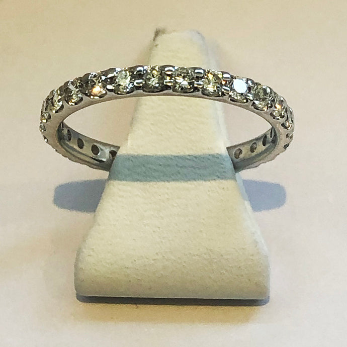 Diamond White Gold Full Double Band Wedding Ring