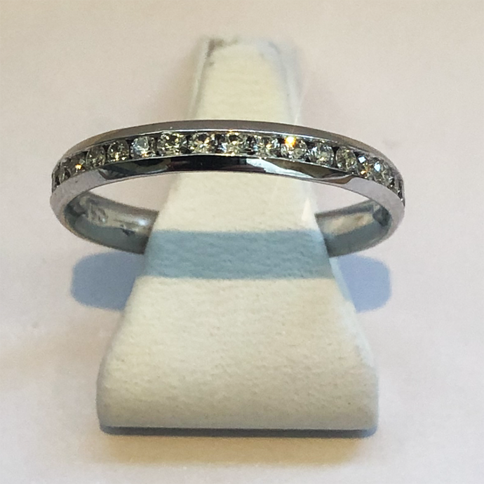 Diamond White Gold Full Band Wedding RingDiamond White Gold Full Band Wedding Ring