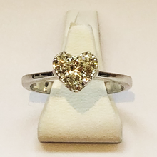 Load image into Gallery viewer, Diamond White Heart Gold Ring Band
