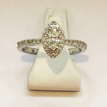Load image into Gallery viewer, Diamond White Marquise Halo Gold Ring Band
