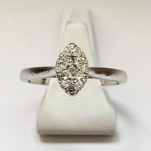 Diamond White Gold Marquise Shaped Ring