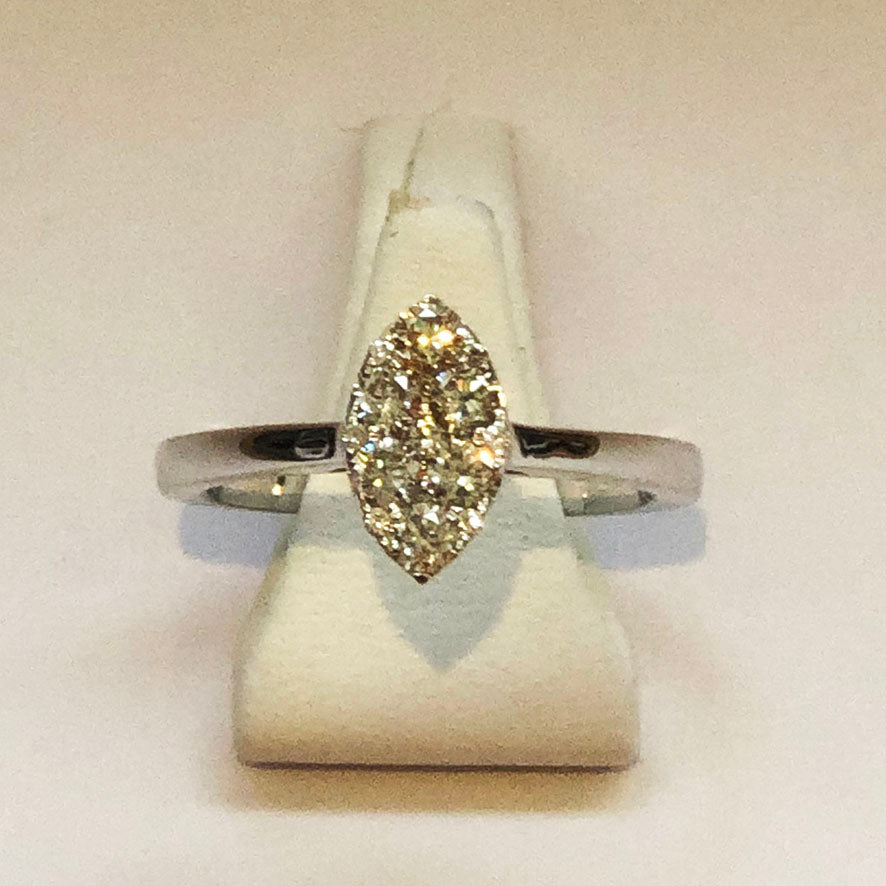 Diamond White Marquise Gold Ring Band