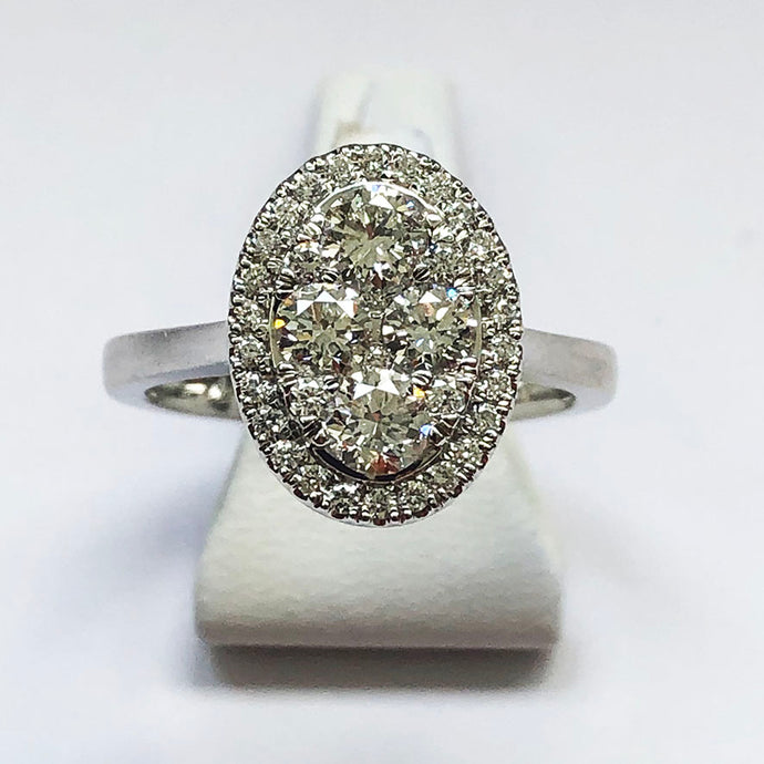 Diamond White Gold Oval Ring