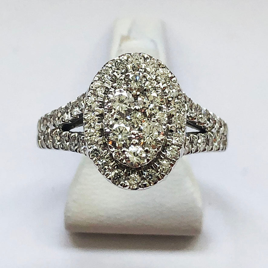 Diamond White Gold Oval Ring Band