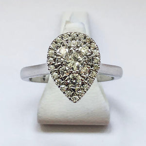 Diamond White Gold Pear Shaped Ring