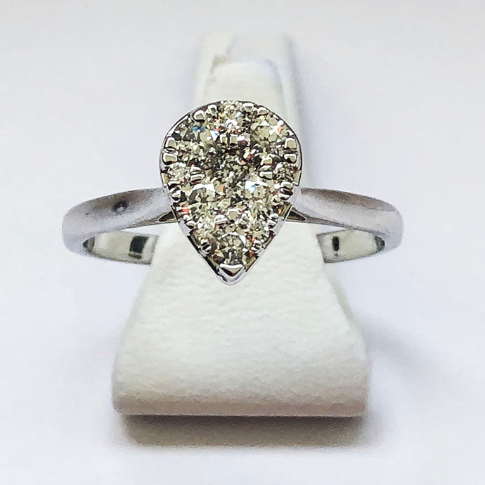 Diamond White Gold Pear Shaped Ring