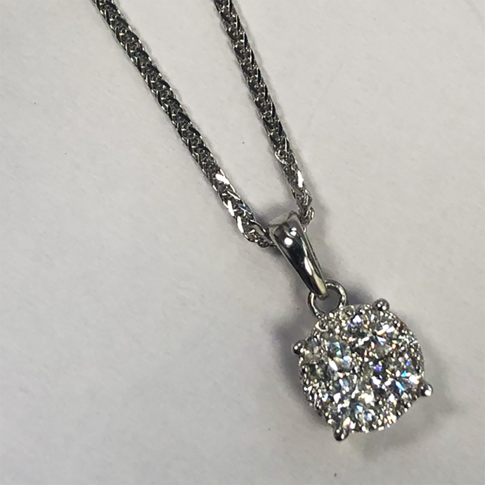 Diamond White Gold Pendant / Necklace
