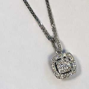 Diamond White Gold Pendant / Necklace 
