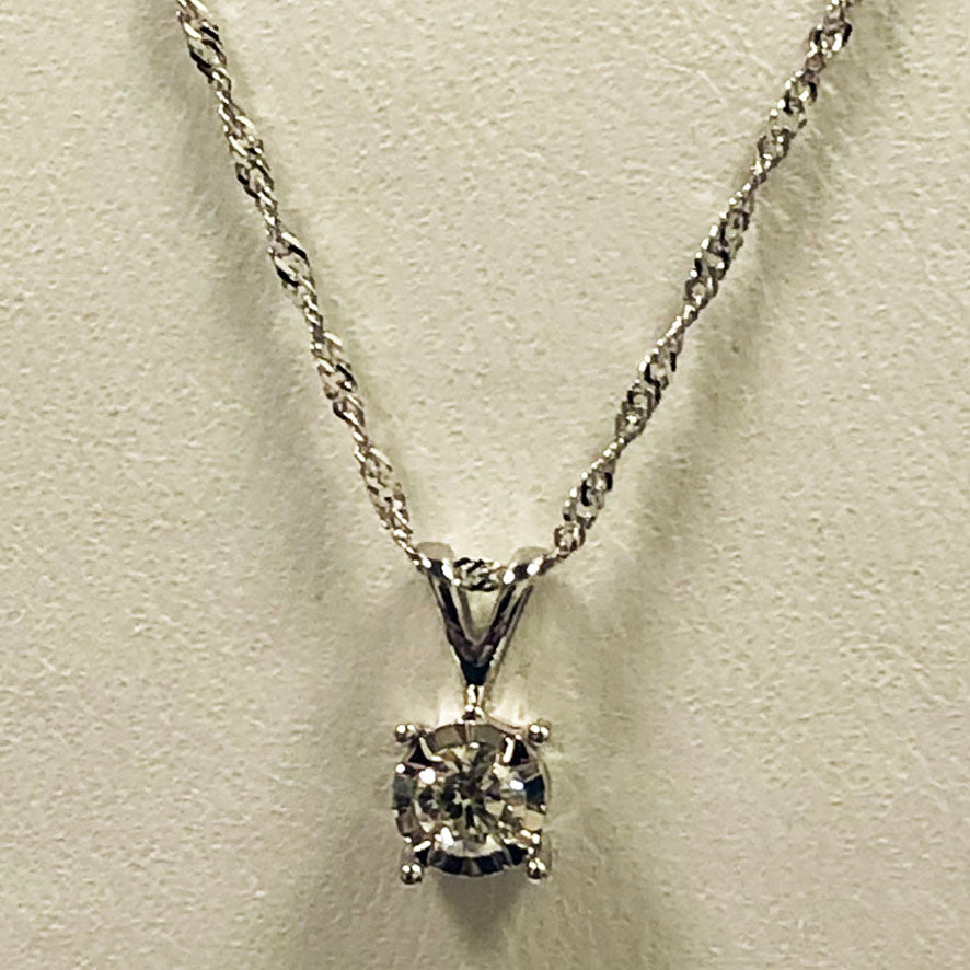 Diamond White Gold Pendant / Necklace
