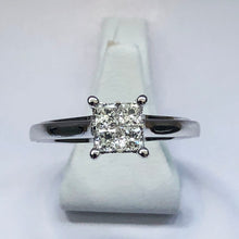 Load image into Gallery viewer, Diamond White Gold Princess Cut Ring - Product Code - B423
