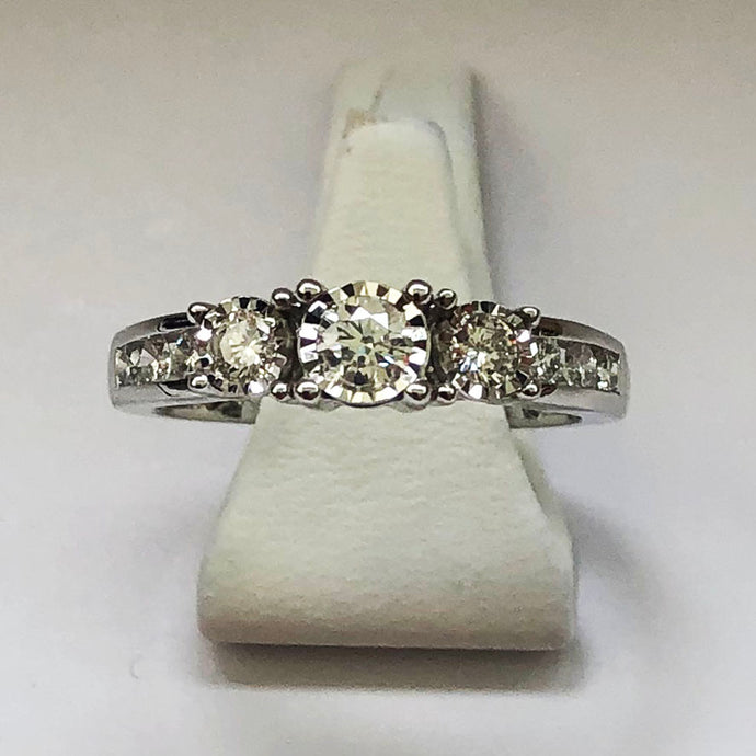 Diamond White Gold Trilogy Ring