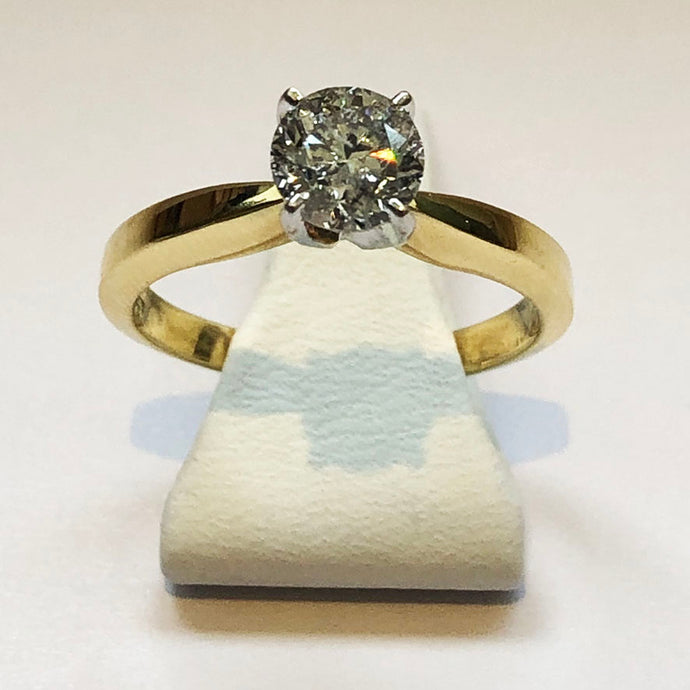 Diamond Yellow Gold Solitaire Ring