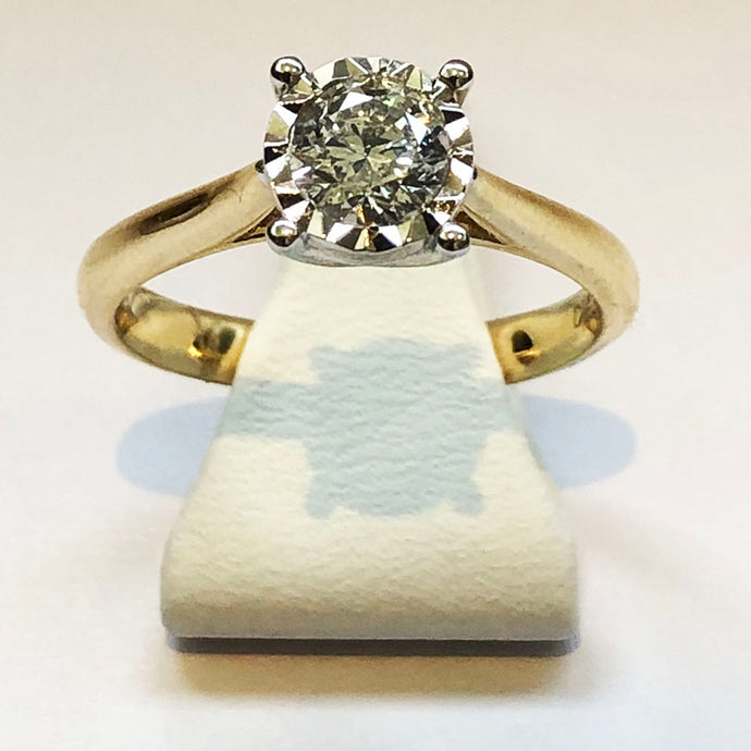 Diamond Yellow Gold Solitaire Ring