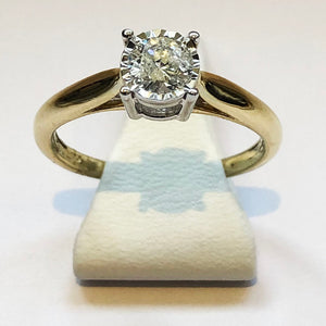 Diamond Yellow Gold Solitaire Ring