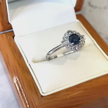 Load and play video in Gallery viewer, 18ct Sapphire &amp; Diamond Designer Ring - B449
