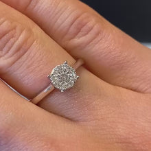 Load and play video in Gallery viewer, 9ct White Gold Diamond Ring - G726
